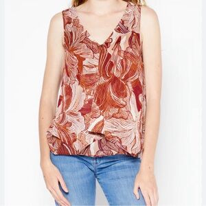 DKNY Orange Fall flowy XL sleeveless blouse